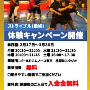 ゴールドジムノース東京限定　ストライプル（柔術）体験キャンペーン開催中